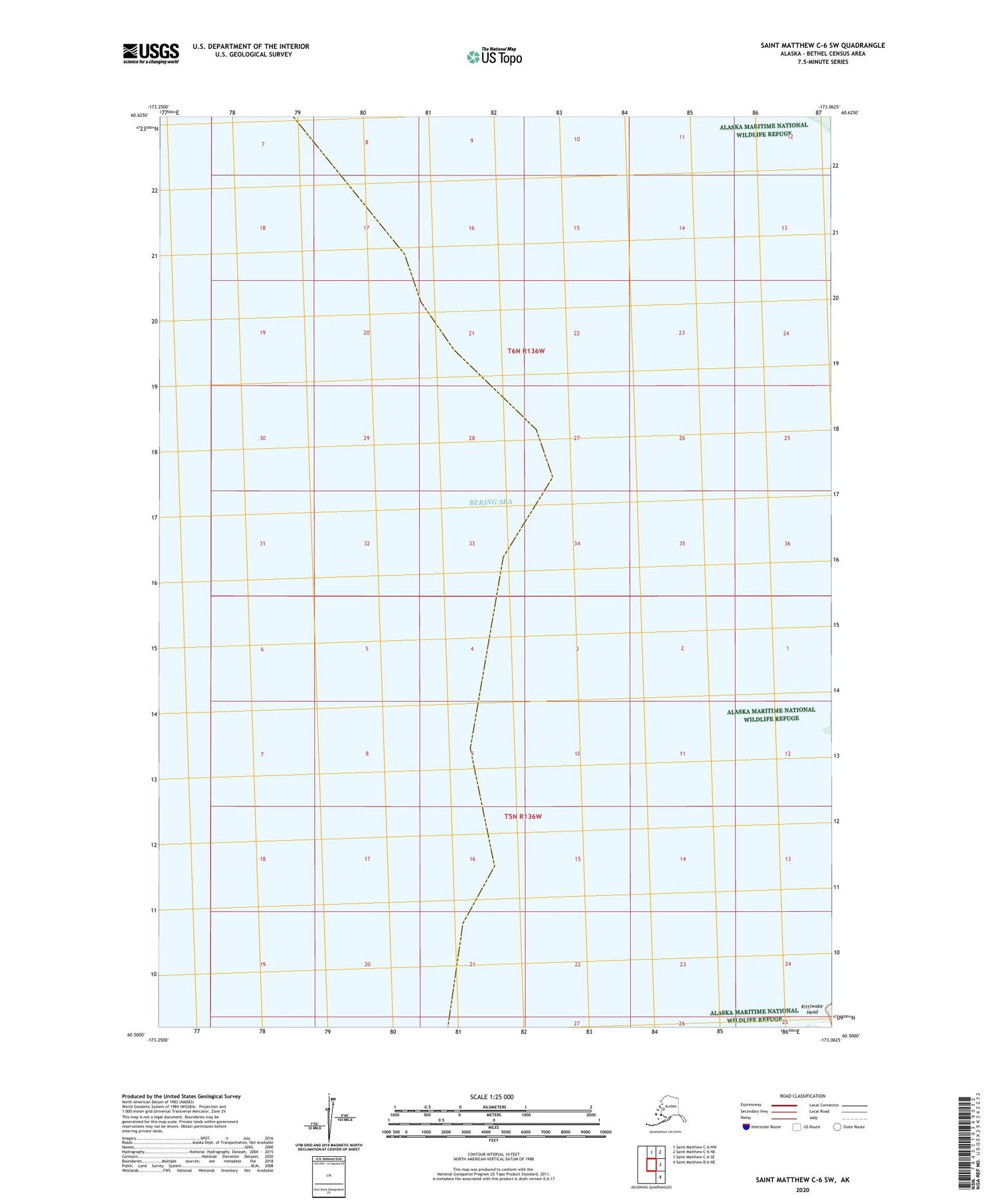 Saint Matthew C-6 SW Alaska US Topo Map Image
