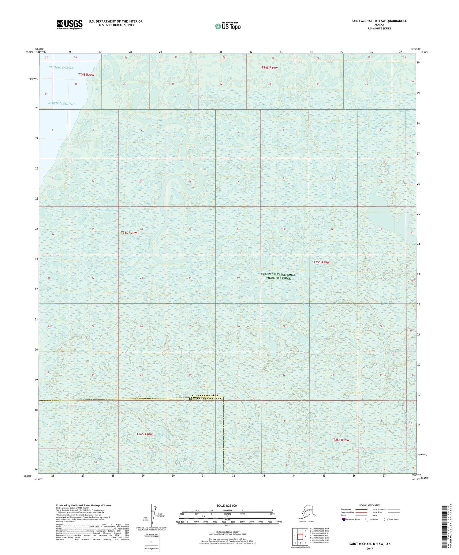 Saint Michael B-1 SW Alaska US Topo Map Image