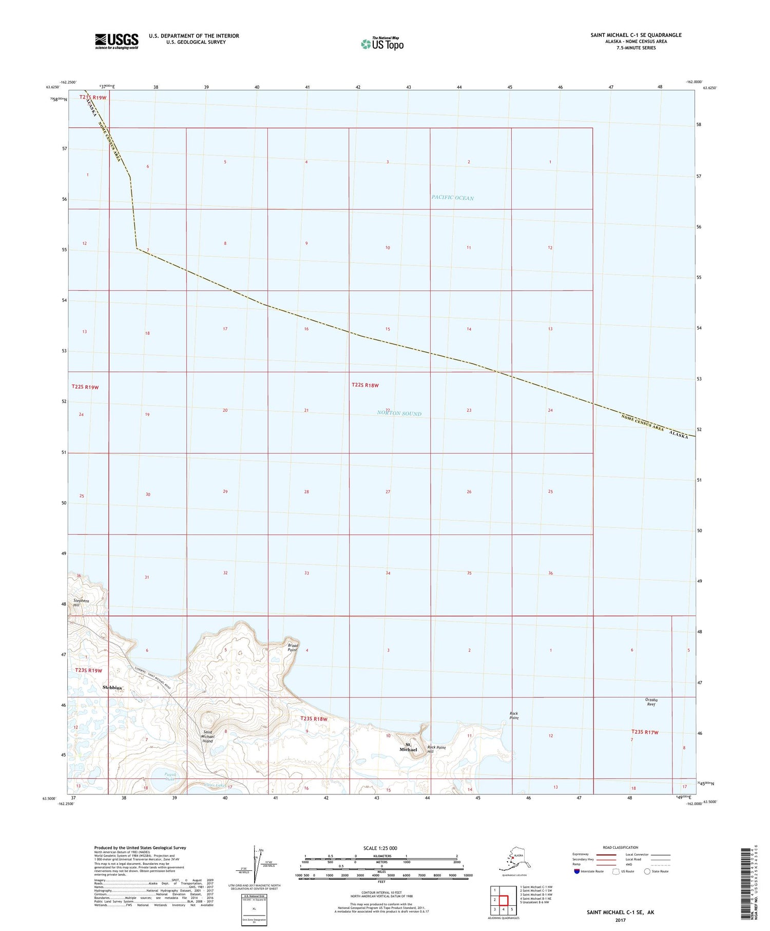 Saint Michael C-1 SE Alaska US Topo Map Image