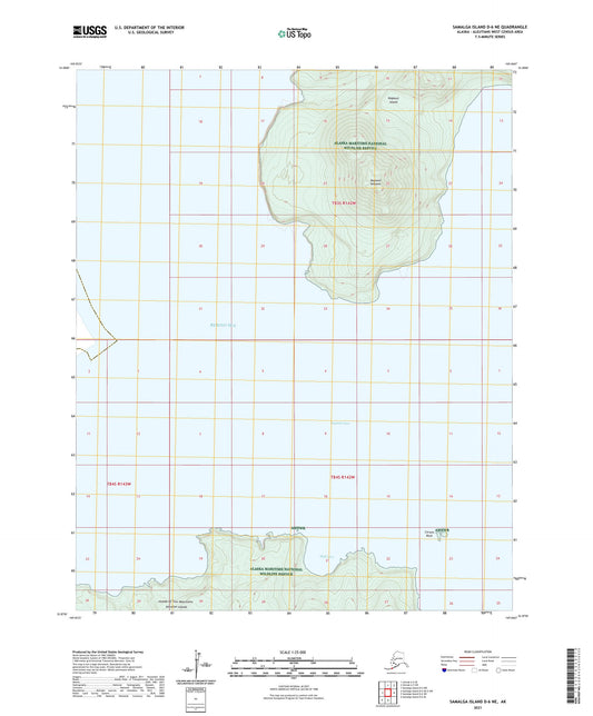 Samalga Island D-6 NE Alaska US Topo Map Image