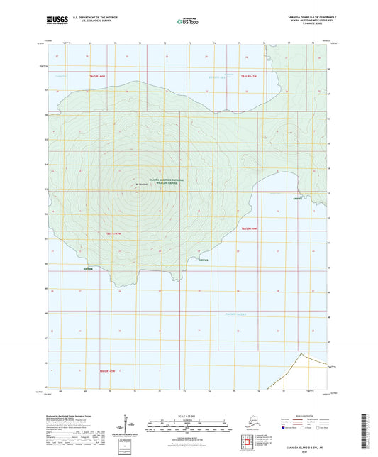 Samalga Island D-6 SW Alaska US Topo Map Image