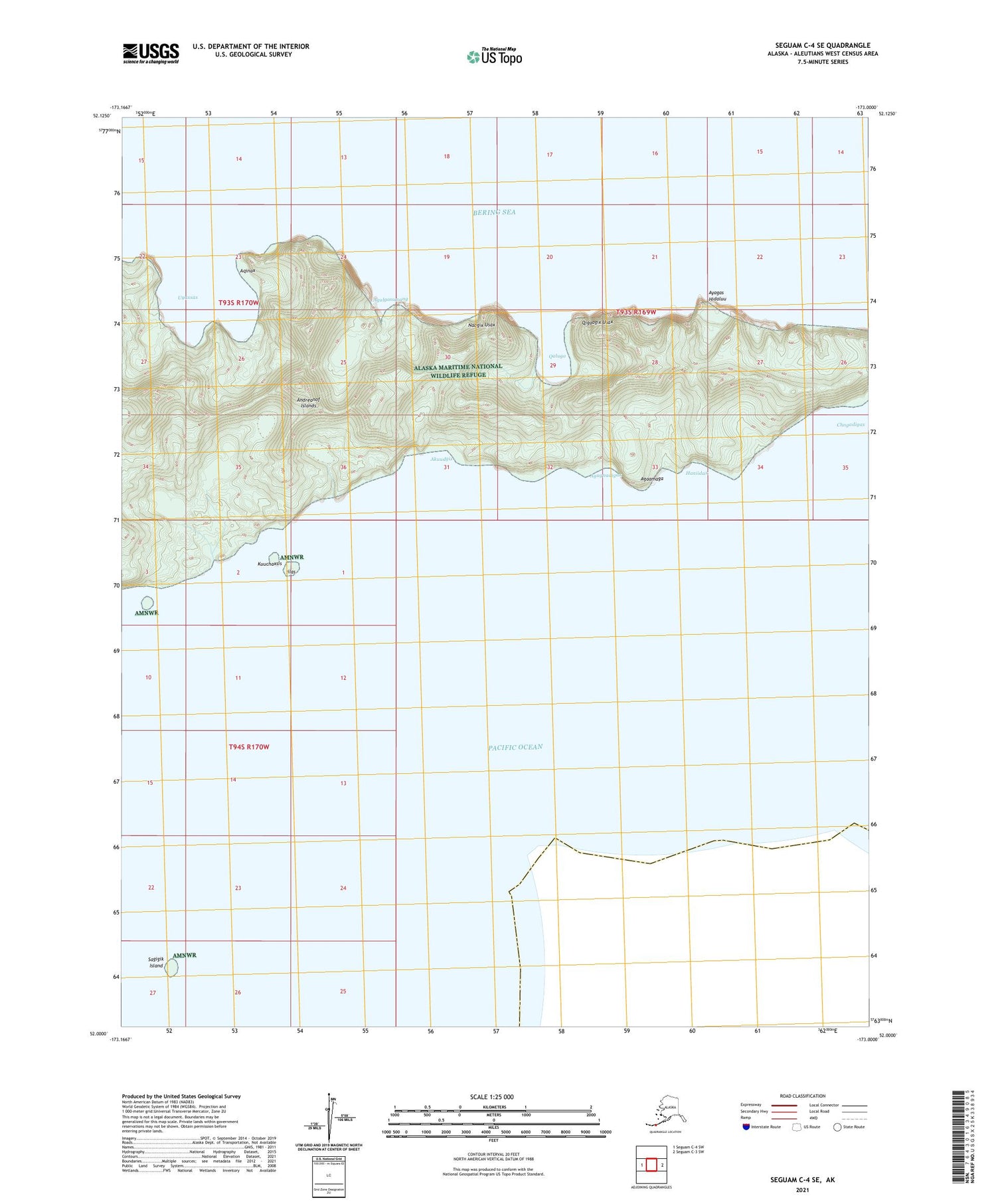 Seguam C-4 SE Alaska US Topo Map Image