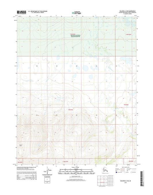 Selawik A-3 NE Alaska US Topo Map Image