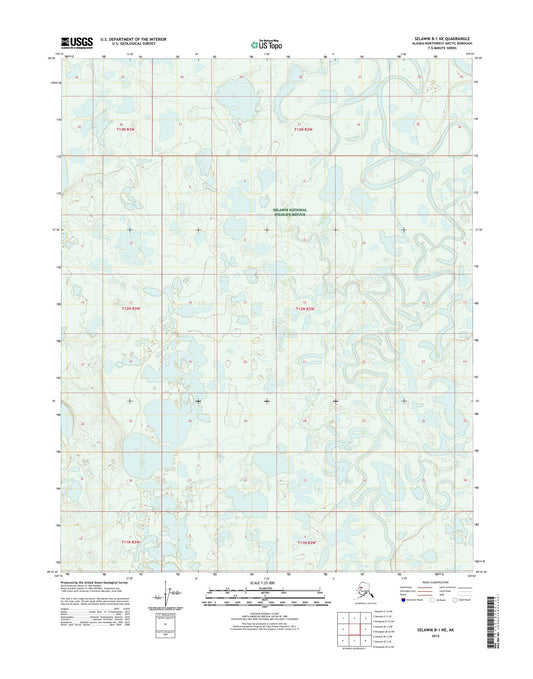 Selawik B-1 NE Alaska US Topo Map Image