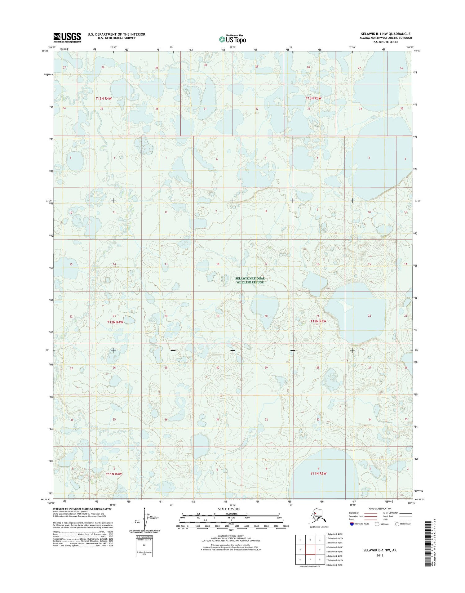 Selawik B-1 NW Alaska US Topo Map Image