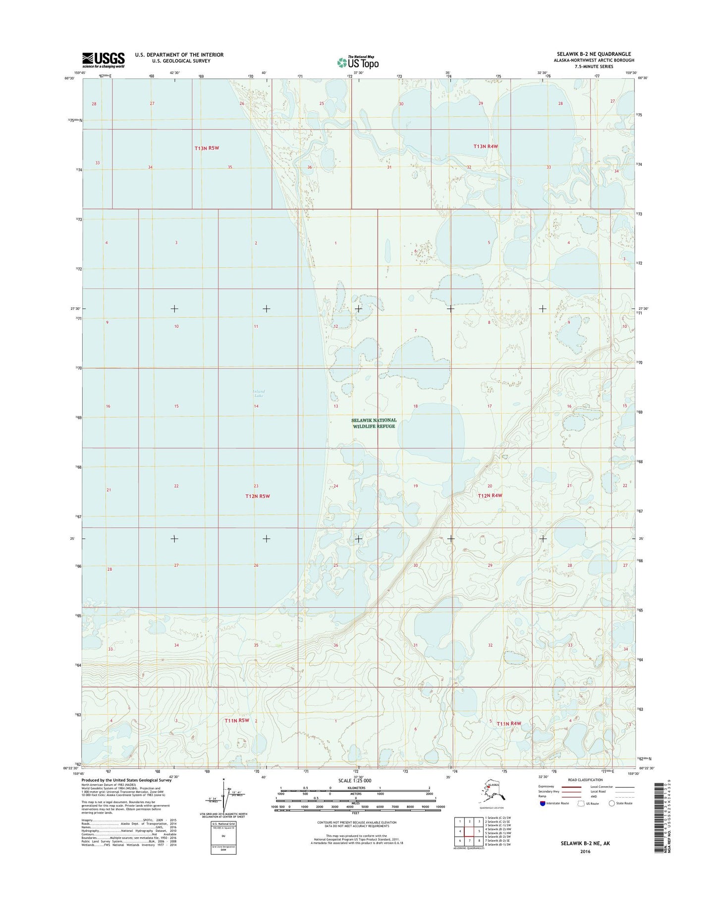 Selawik B-2 NE Alaska US Topo Map Image