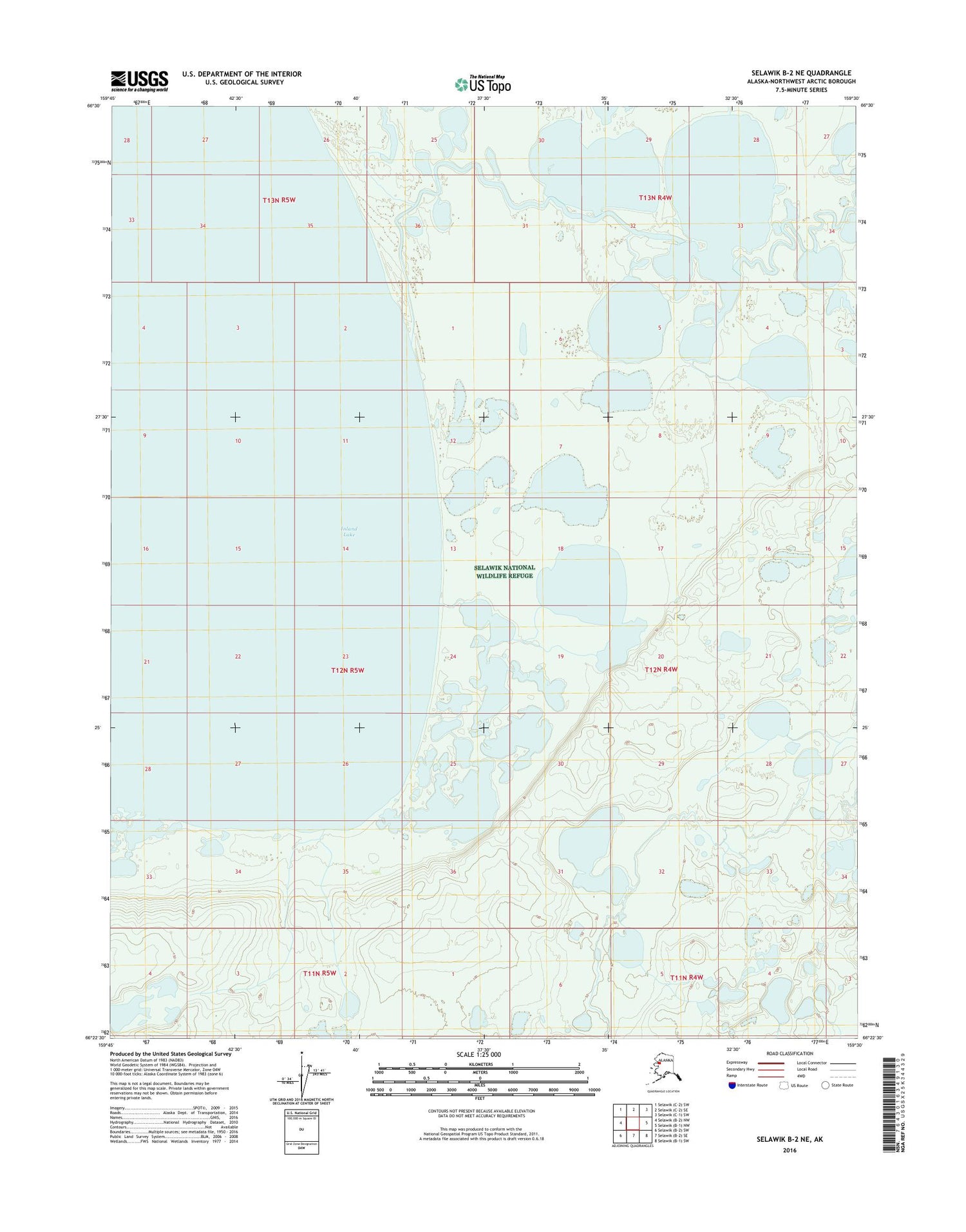 Selawik B-2 NE Alaska US Topo Map Image