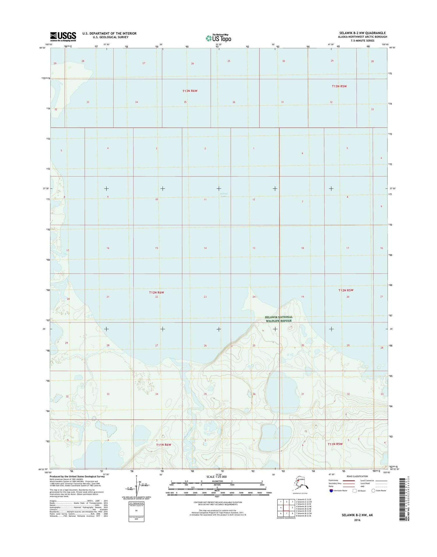 Selawik B-2 NW Alaska US Topo Map Image