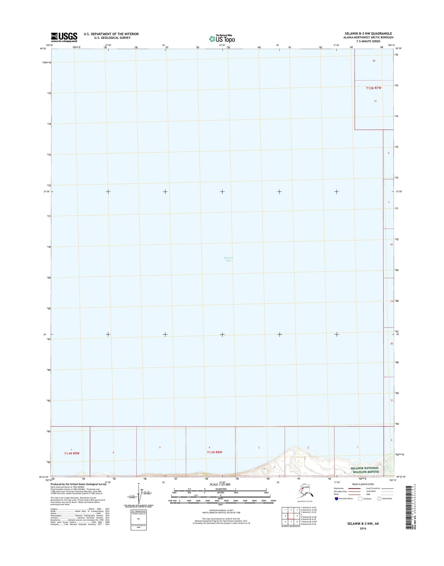 Selawik B-3 NW Alaska US Topo Map Image