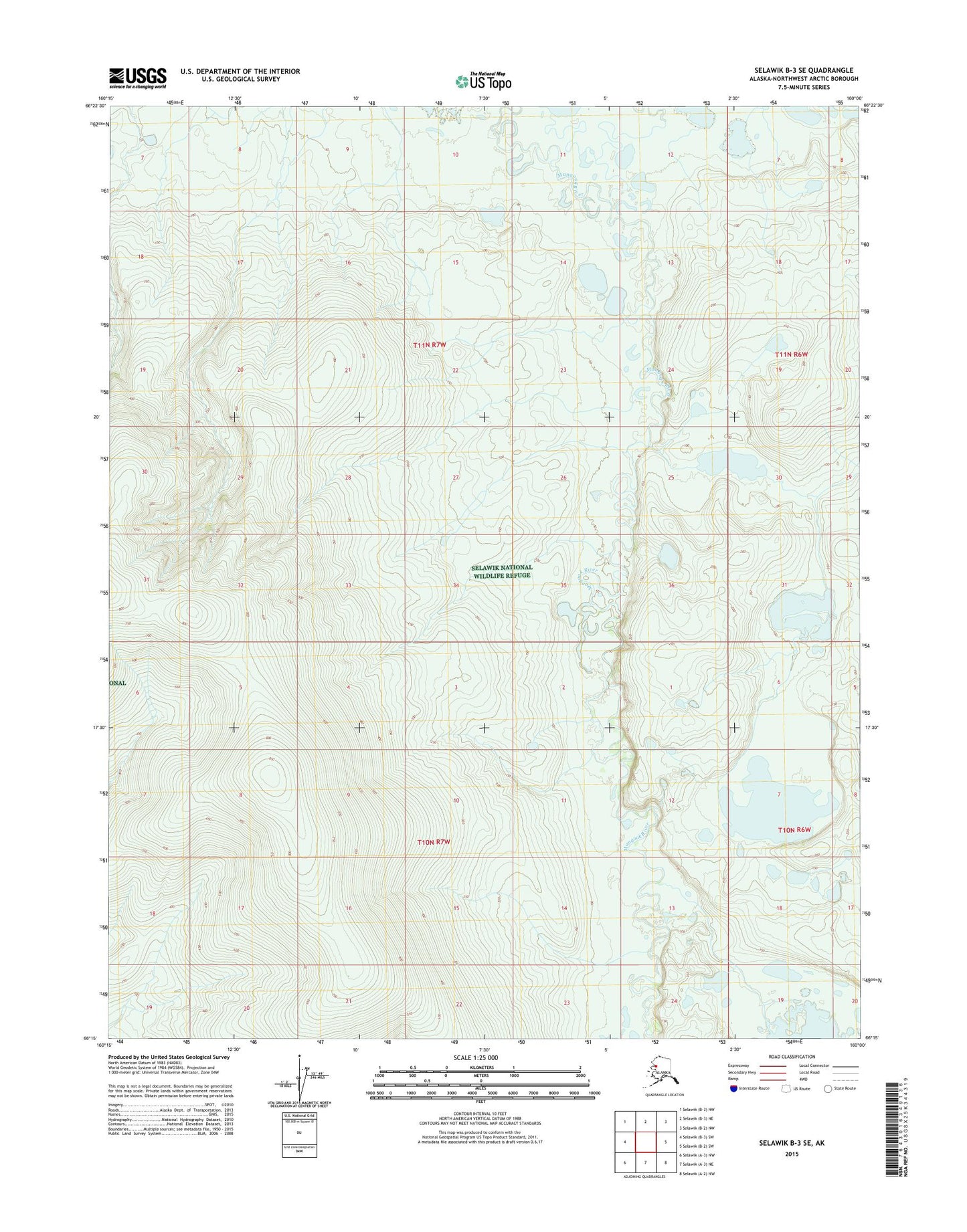 Selawik B-3 SE Alaska US Topo Map Image