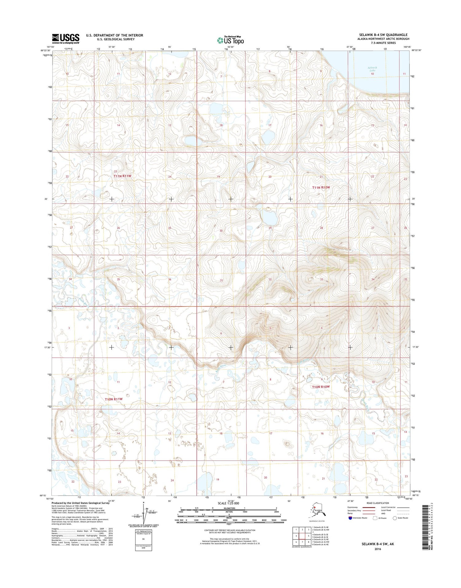 Selawik B-4 SW Alaska US Topo Map Image