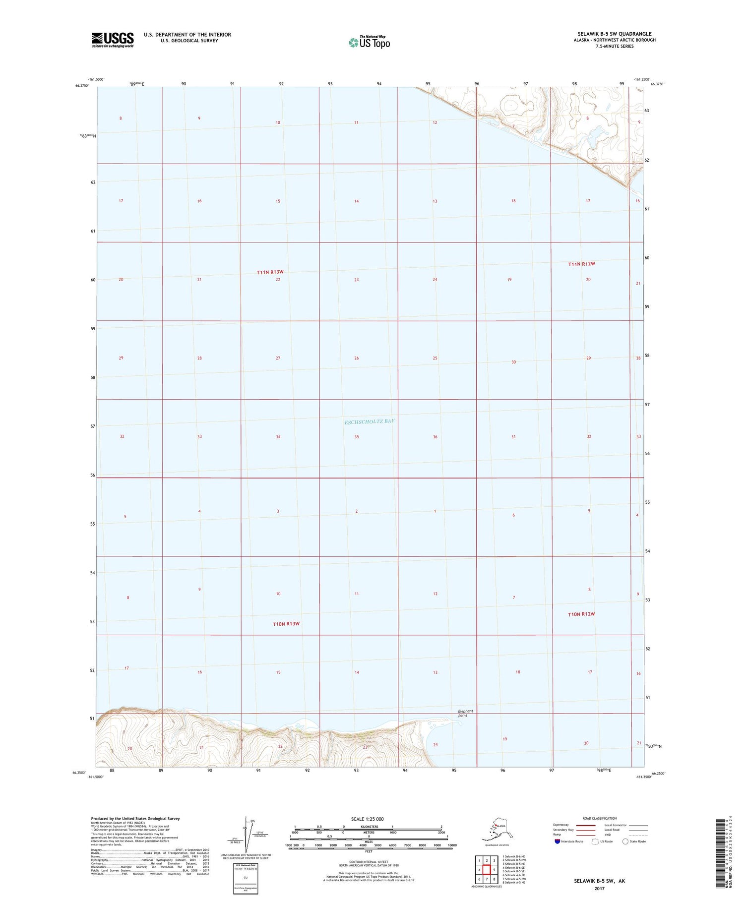 Selawik B-5 SW Alaska US Topo Map Image