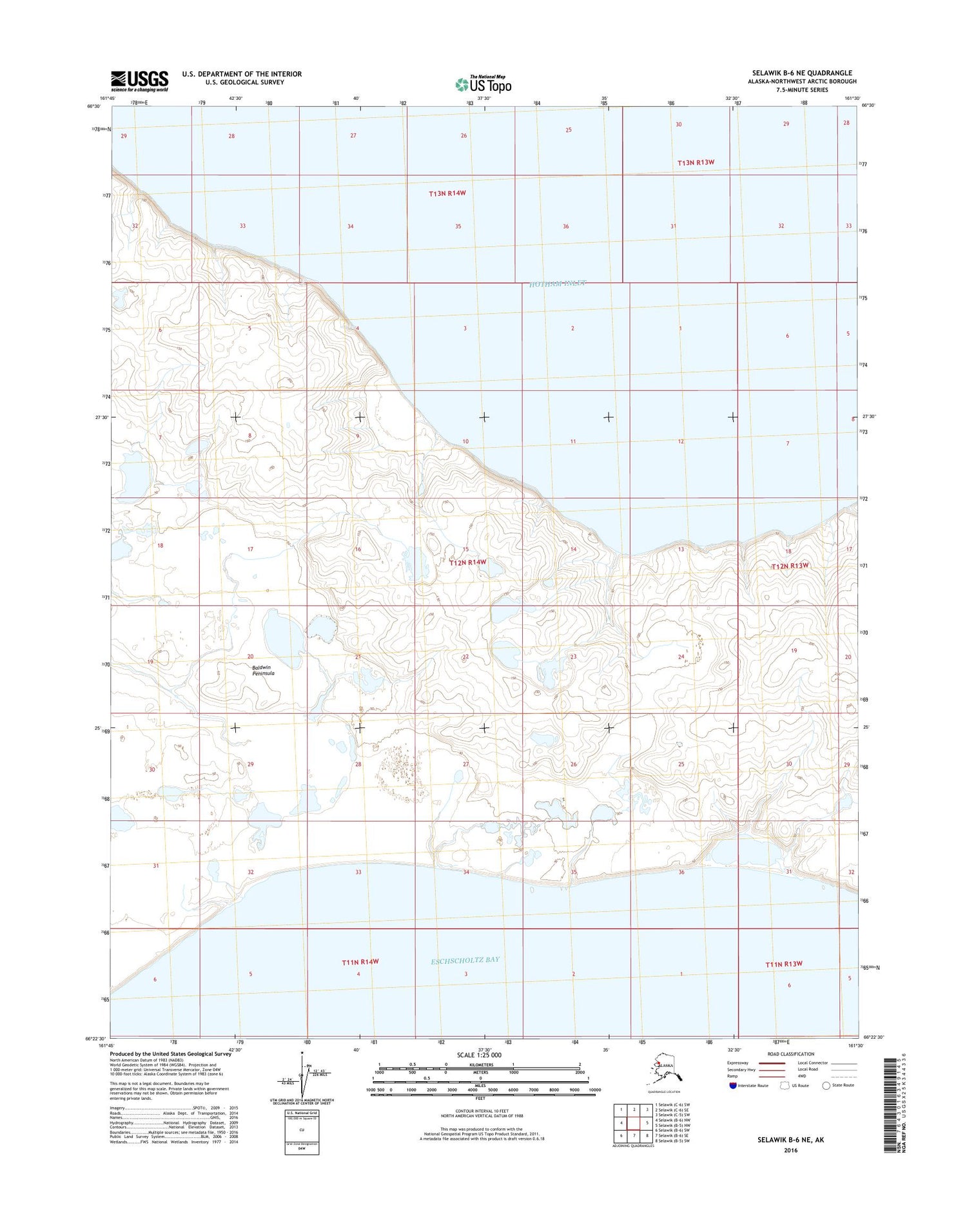 Selawik B-6 NE Alaska US Topo Map Image