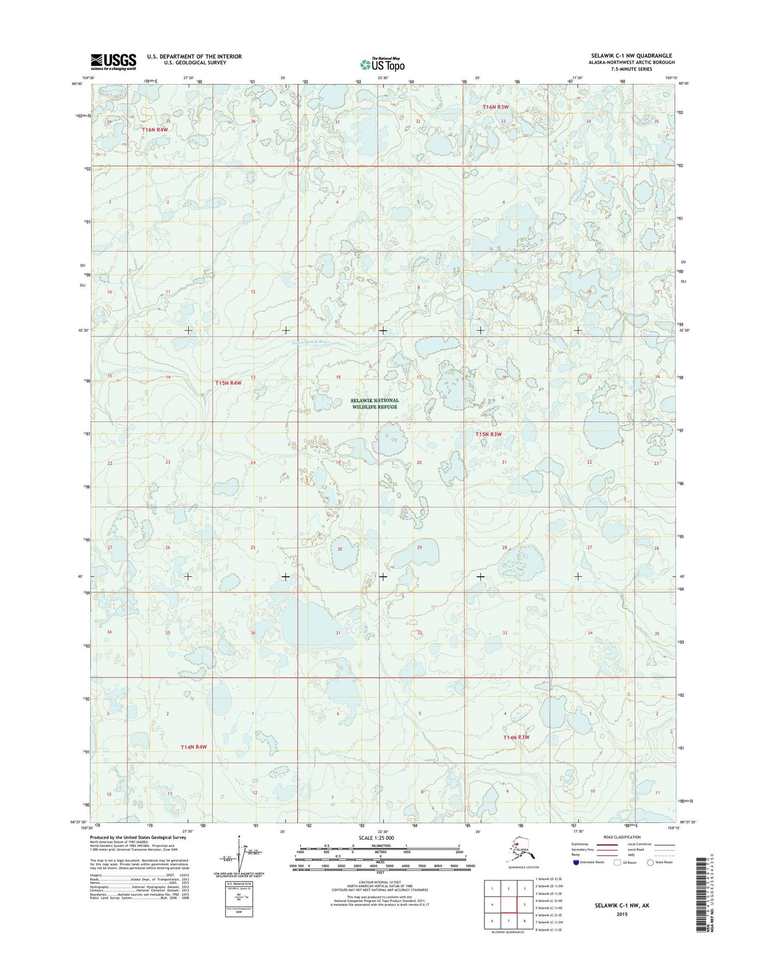 Selawik C-1 NW Alaska US Topo Map Image
