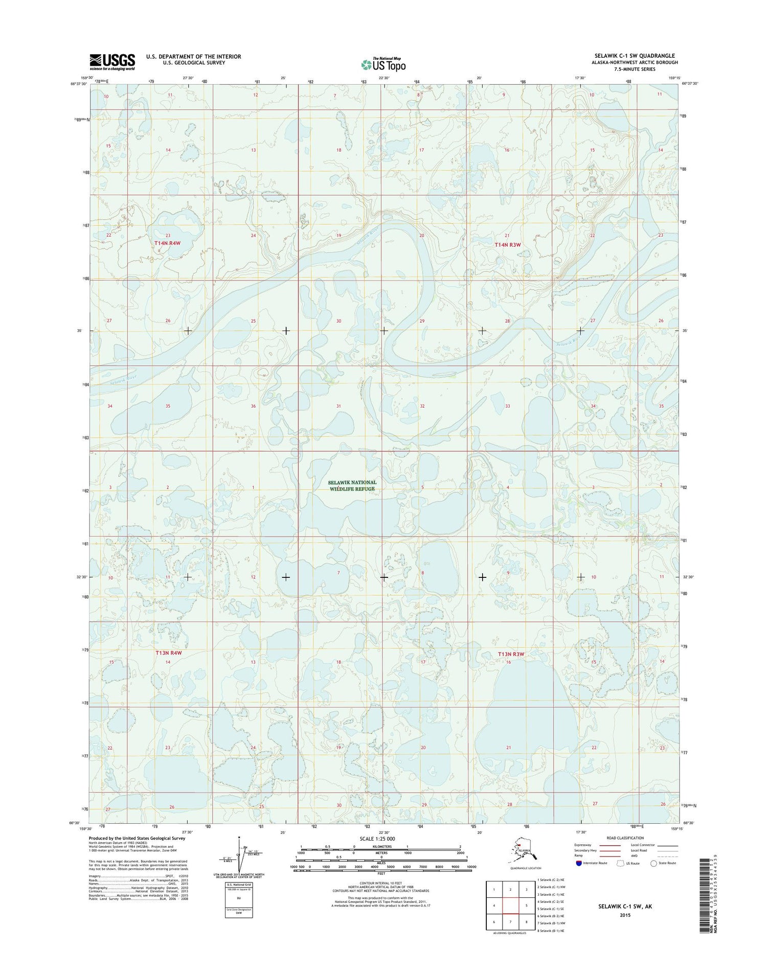 Selawik C-1 SW Alaska US Topo Map Image