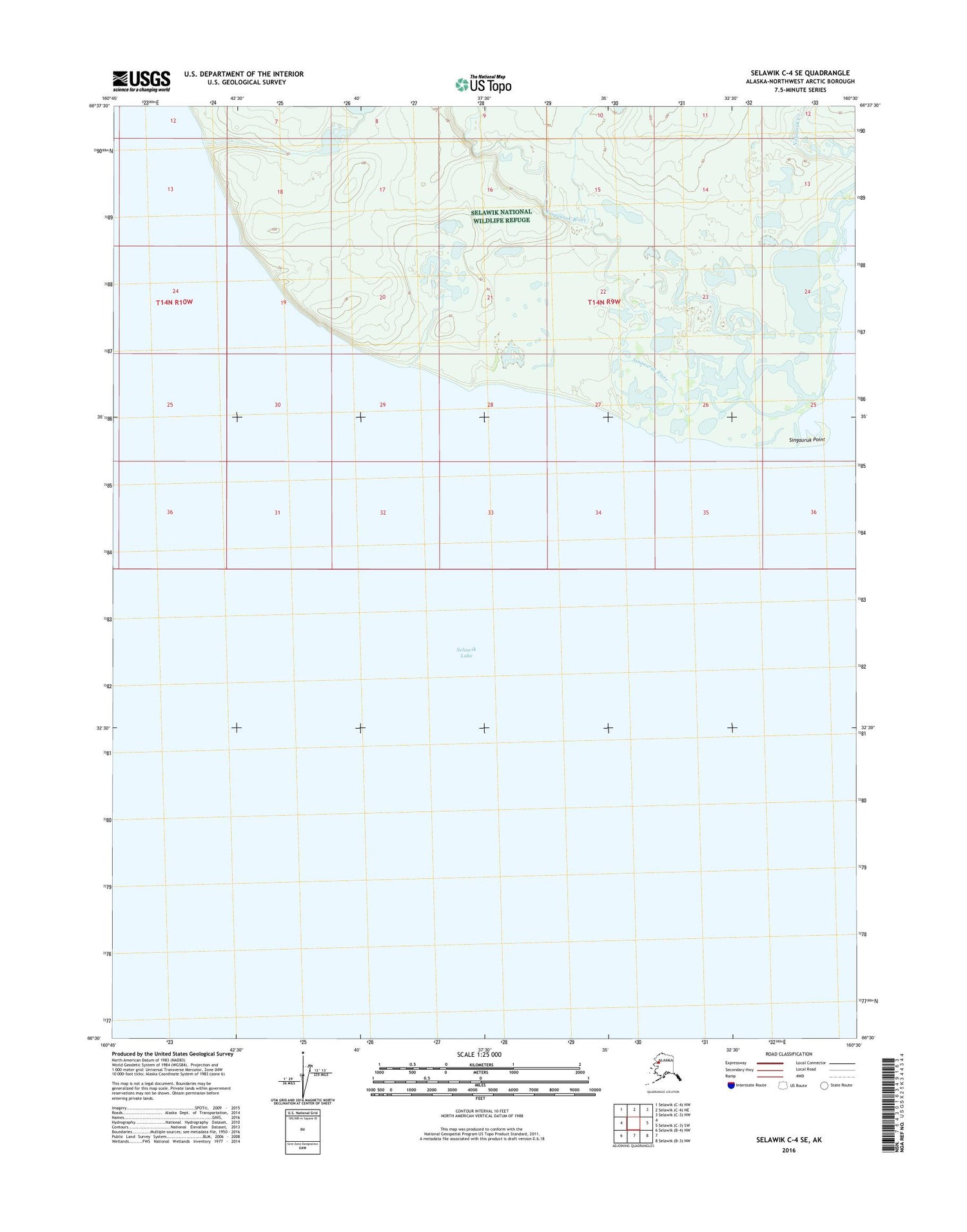 Selawik C-4 SE Alaska US Topo Map Image