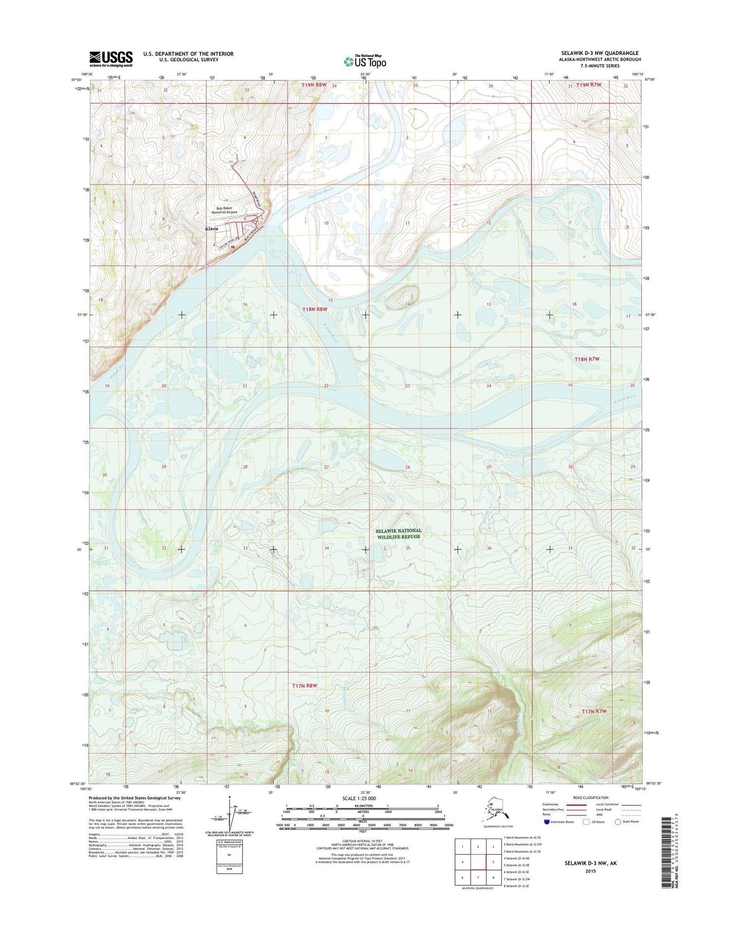 Selawik D-3 NW Alaska US Topo Map Image