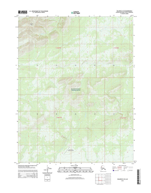Selawik D-3 SE Alaska US Topo Map Image