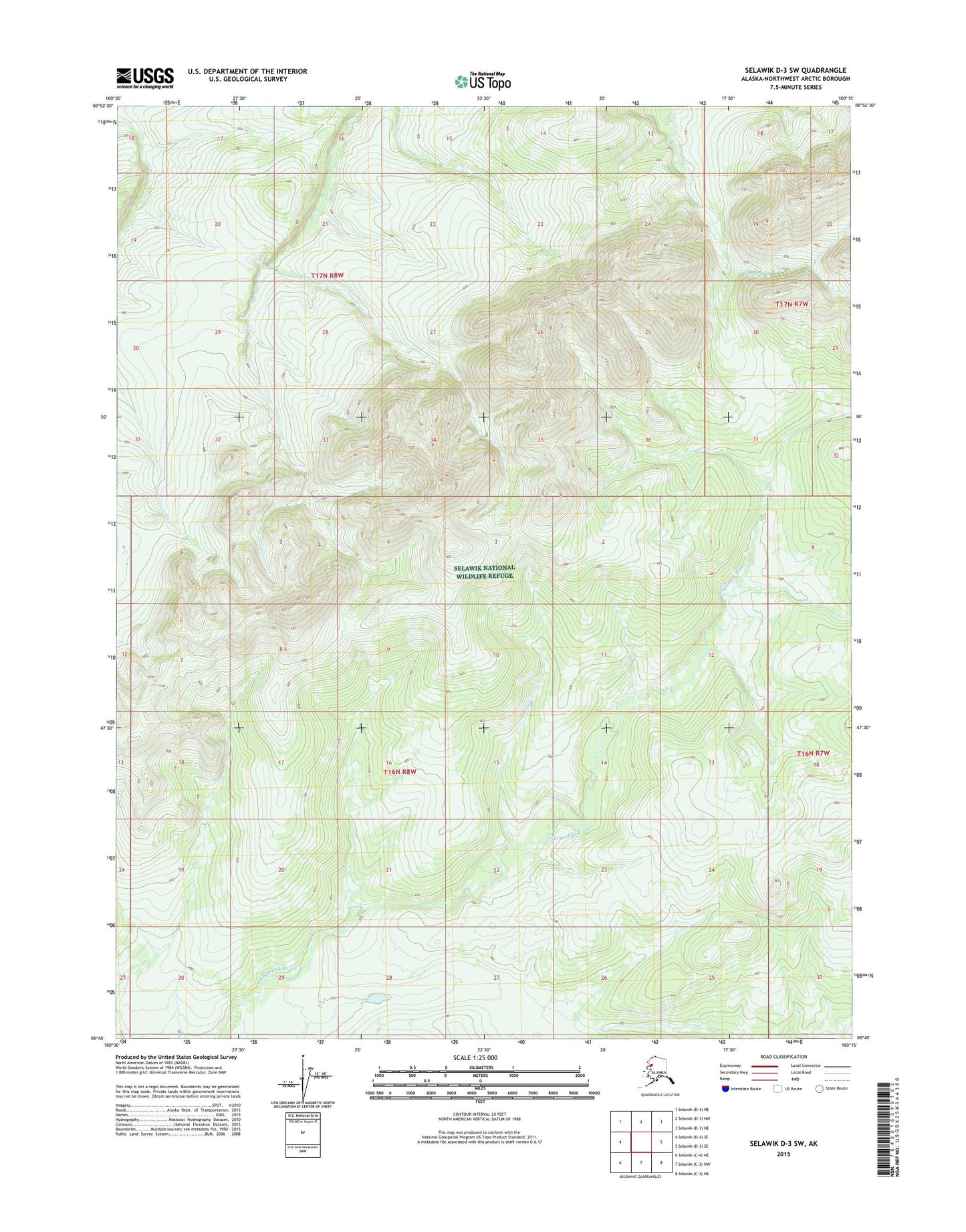 Selawik D-3 SW Alaska US Topo Map Image