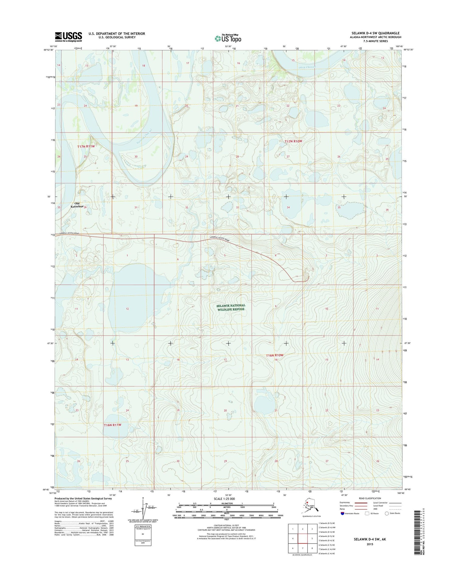 Selawik D-4 SW Alaska US Topo Map Image