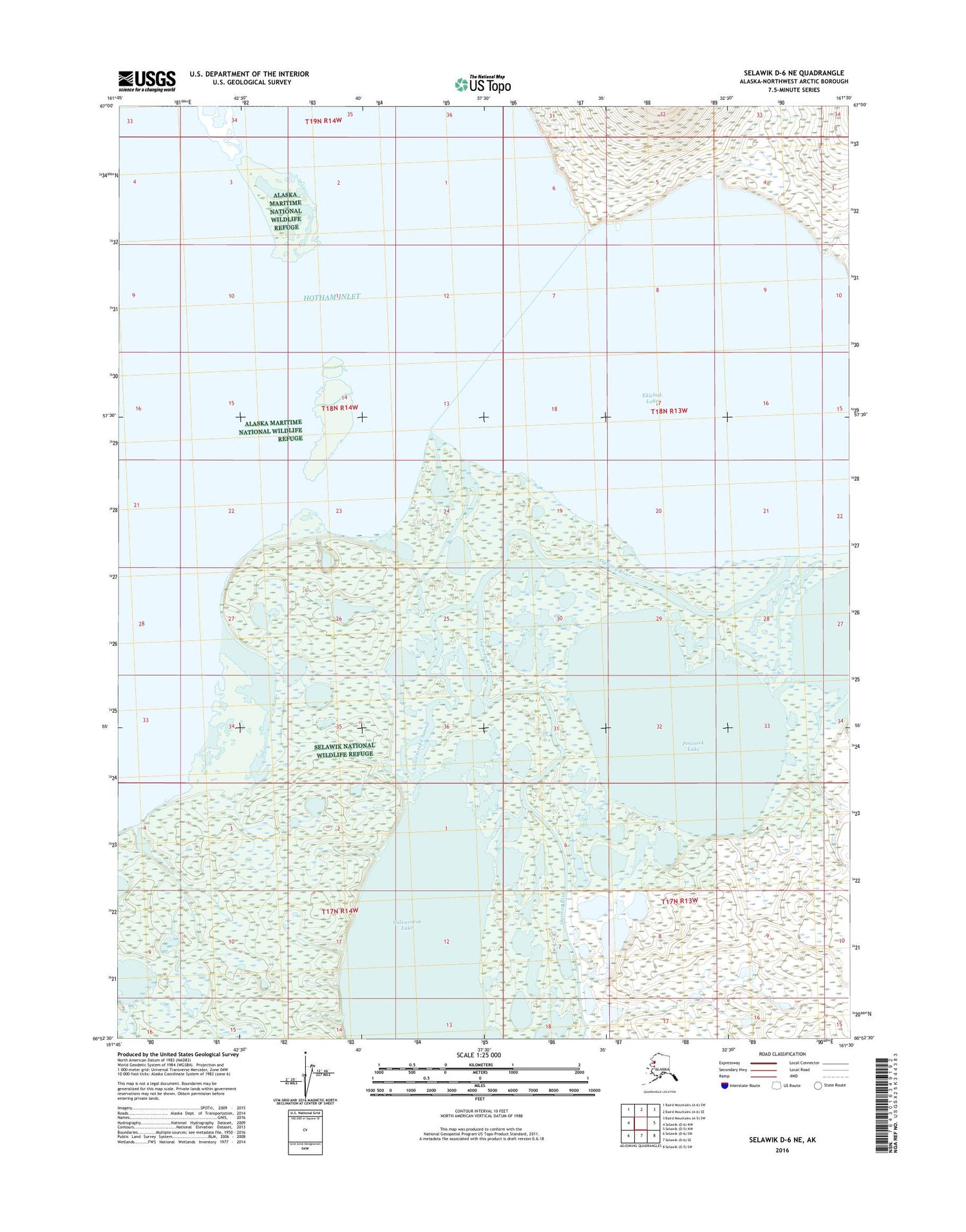 Selawik D-6 NE Alaska US Topo Map Image