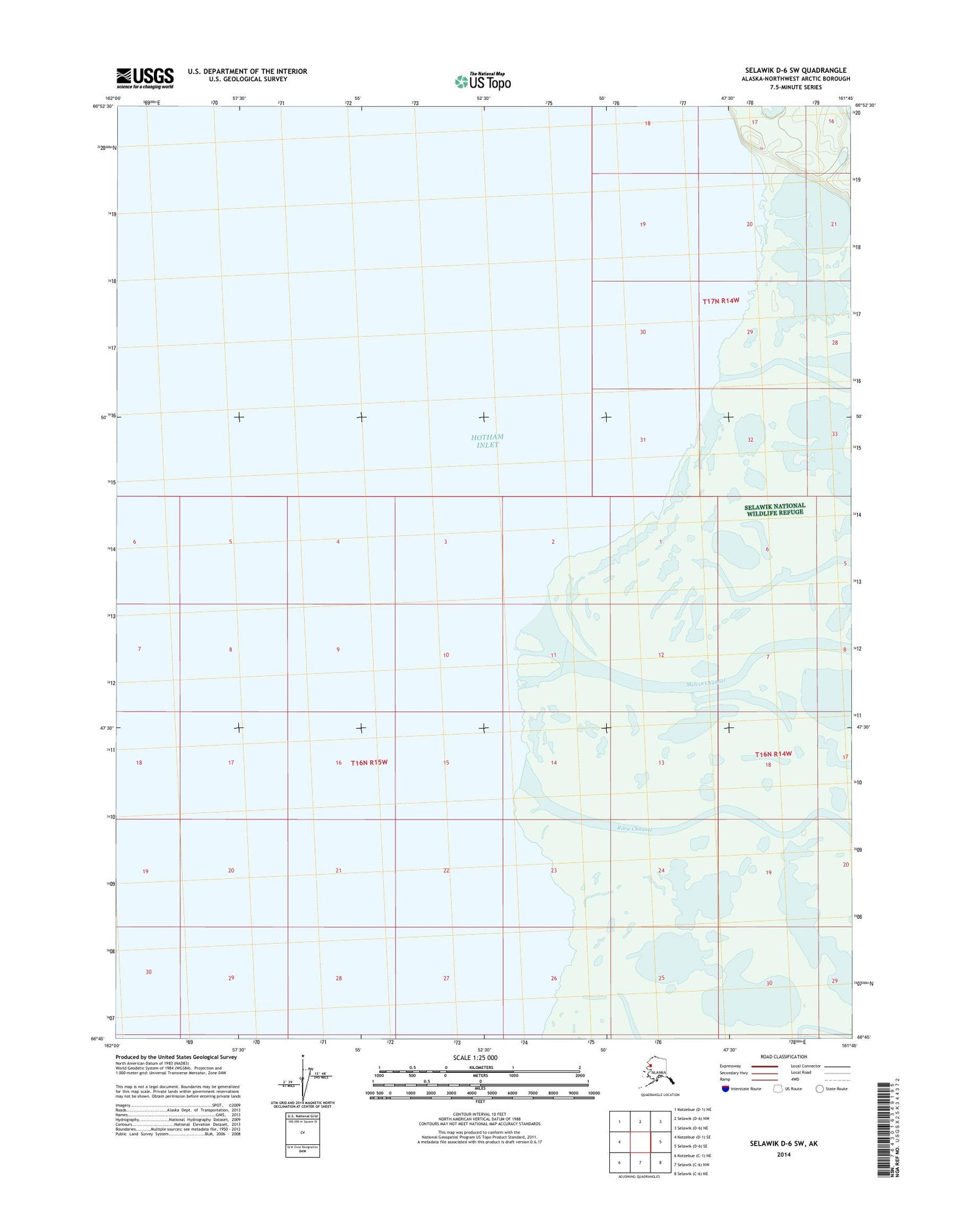Selawik D-6 SW Alaska US Topo Map Image