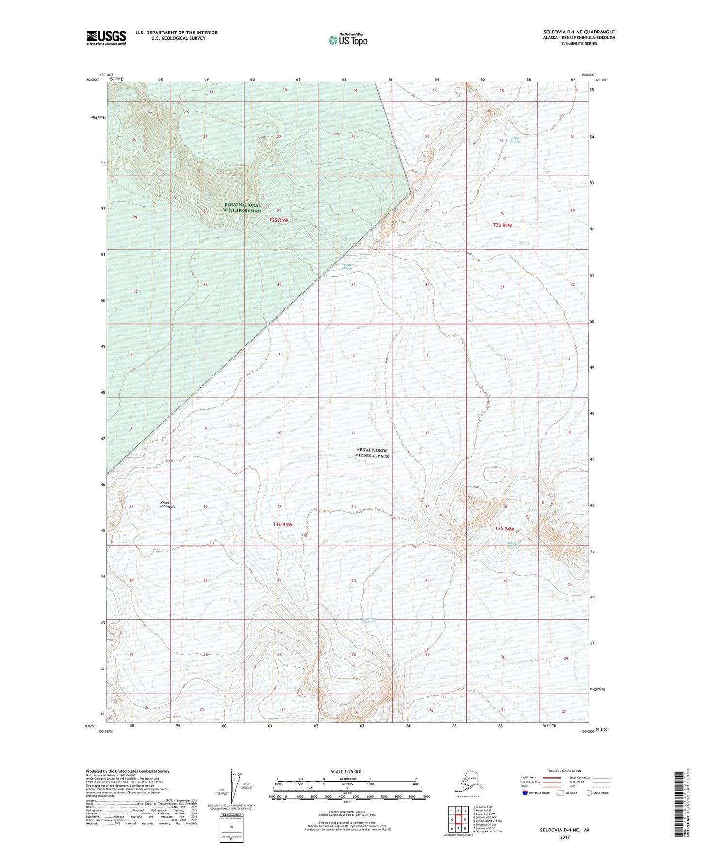 Seldovia D-1 NE Alaska US Topo Map Image