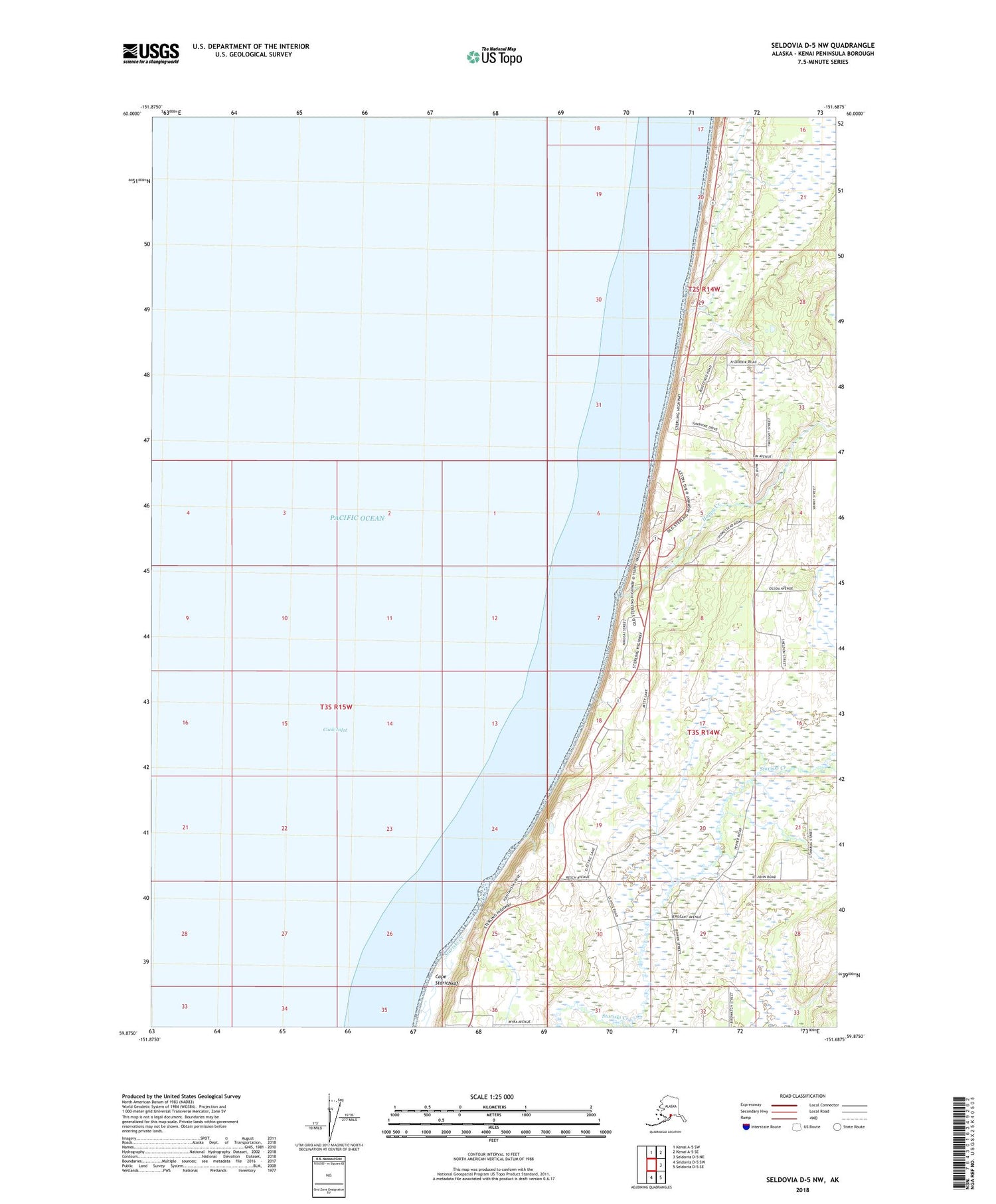 Seldovia D-5 NW Alaska US Topo Map Image
