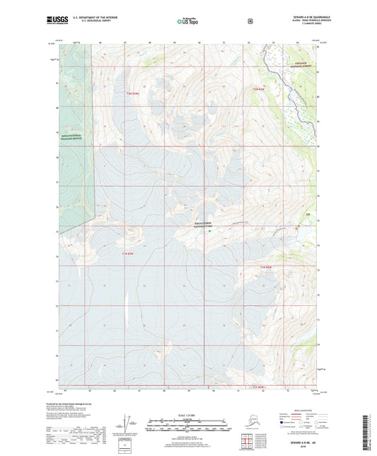 Seward A-8 NE Alaska US Topo Map Image