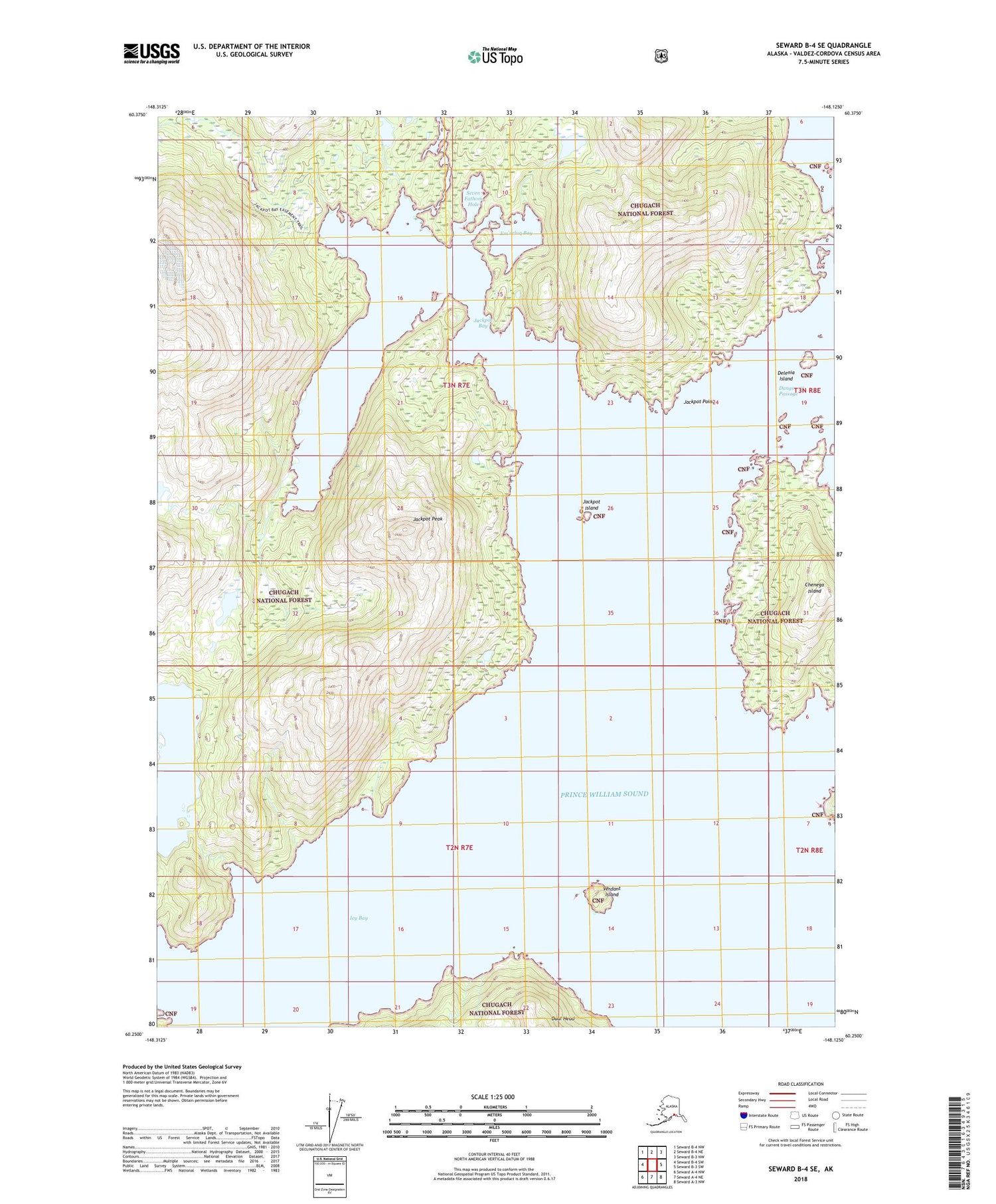 Seward B-4 SE Alaska US Topo Map Image
