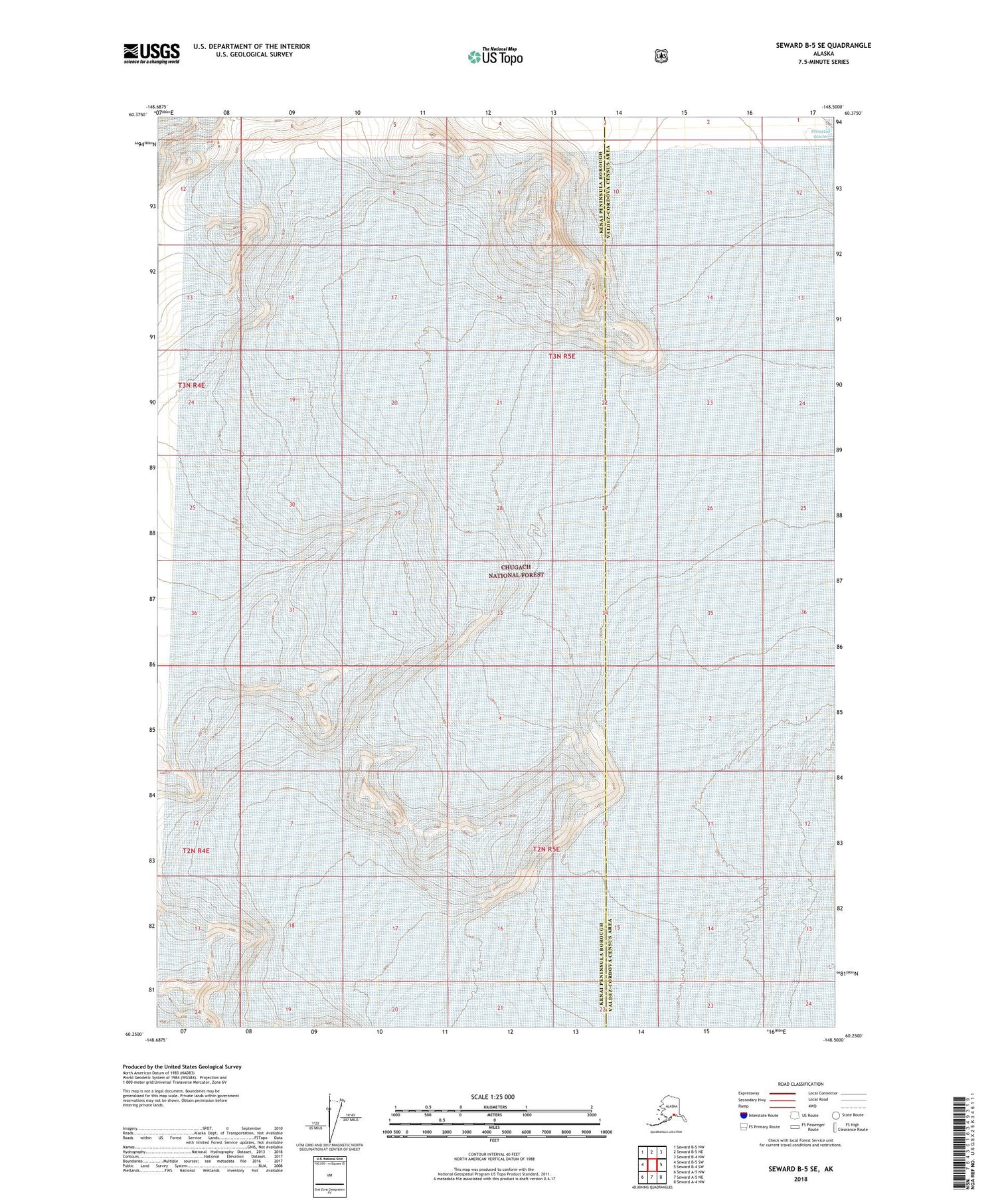 Seward B-5 SE Alaska US Topo Map Image