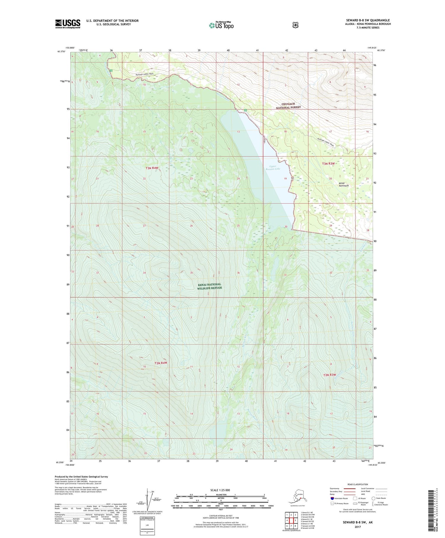 Seward B-8 SW Alaska US Topo Map Image