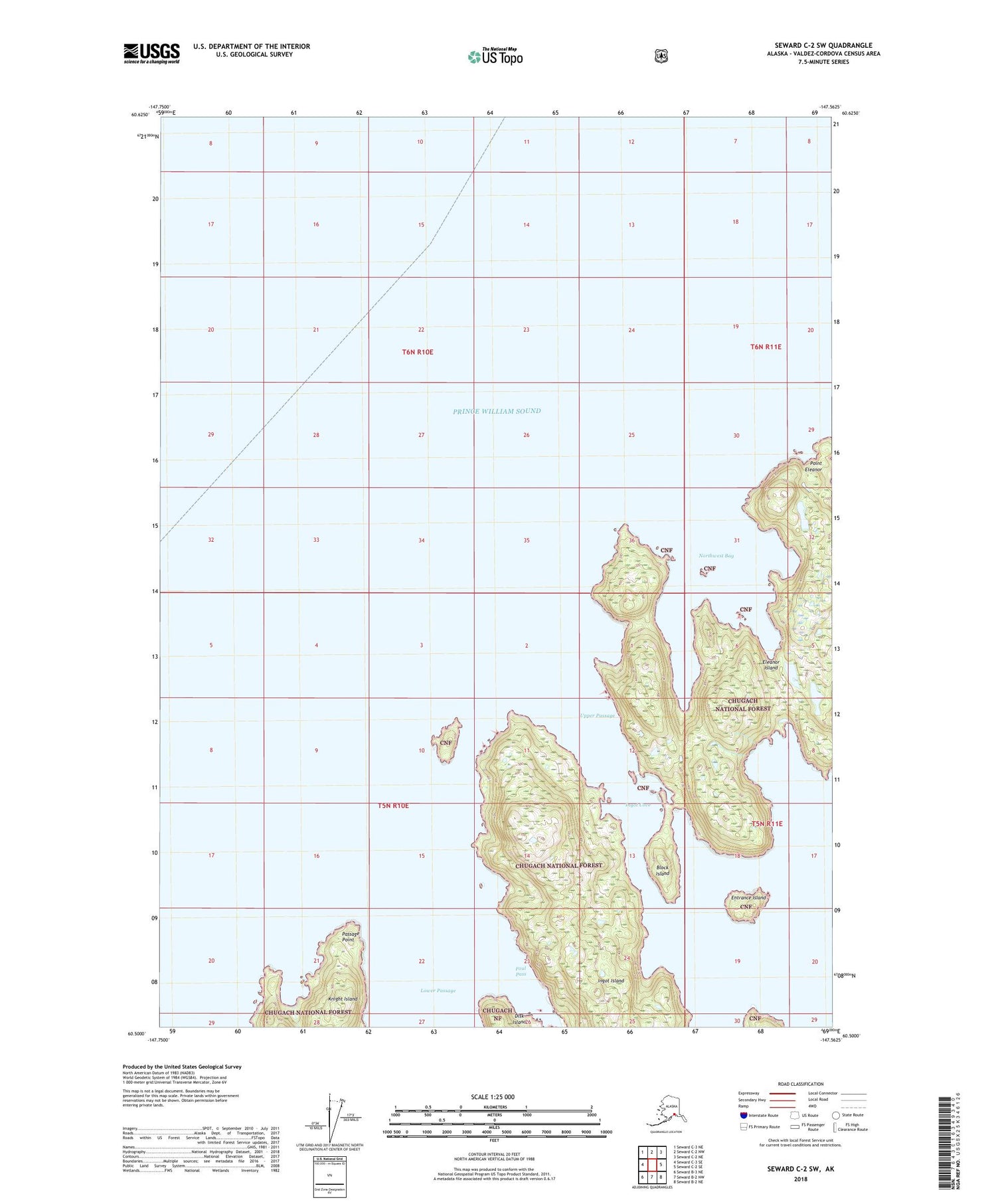 Seward C-2 SW Alaska US Topo Map Image