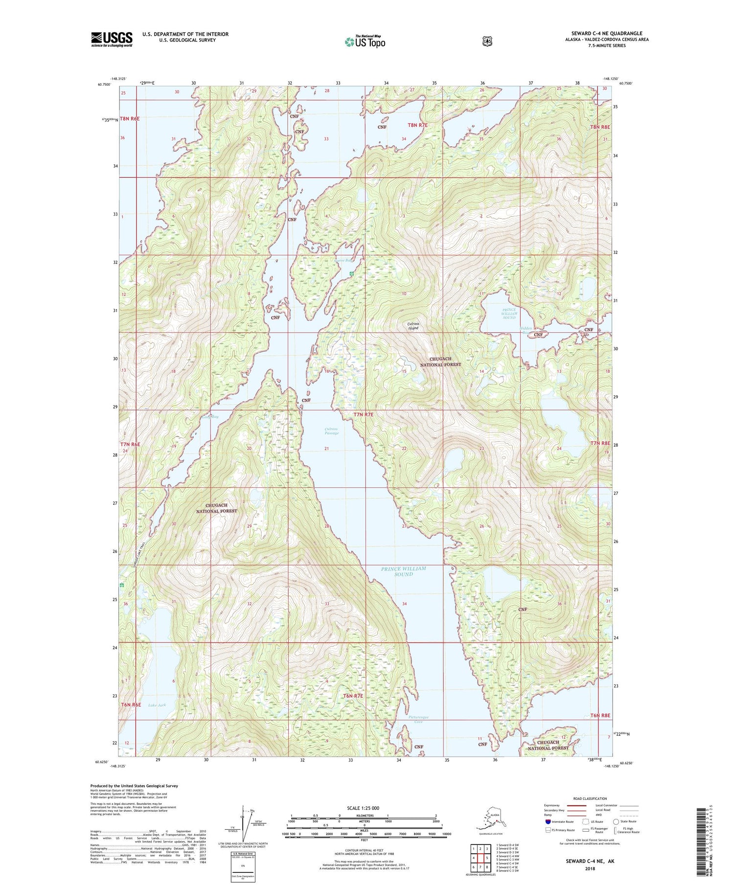 Seward C-4 NE Alaska US Topo Map Image