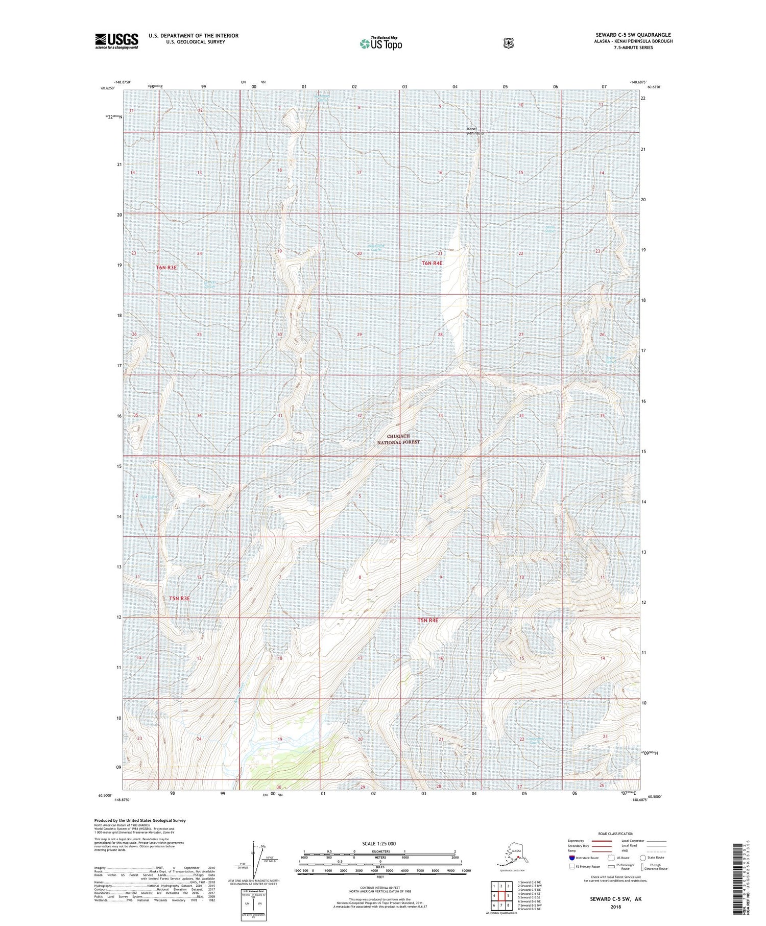 Seward C-5 SW Alaska US Topo Map Image