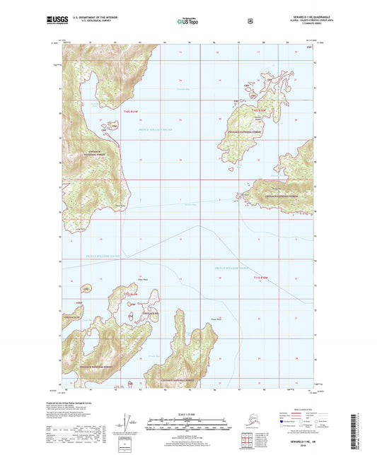 Seward D-1 NE Alaska US Topo Map Image