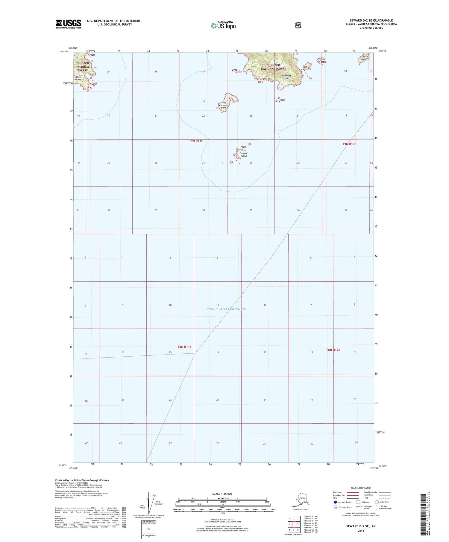 Seward D-2 SE Alaska US Topo Map Image