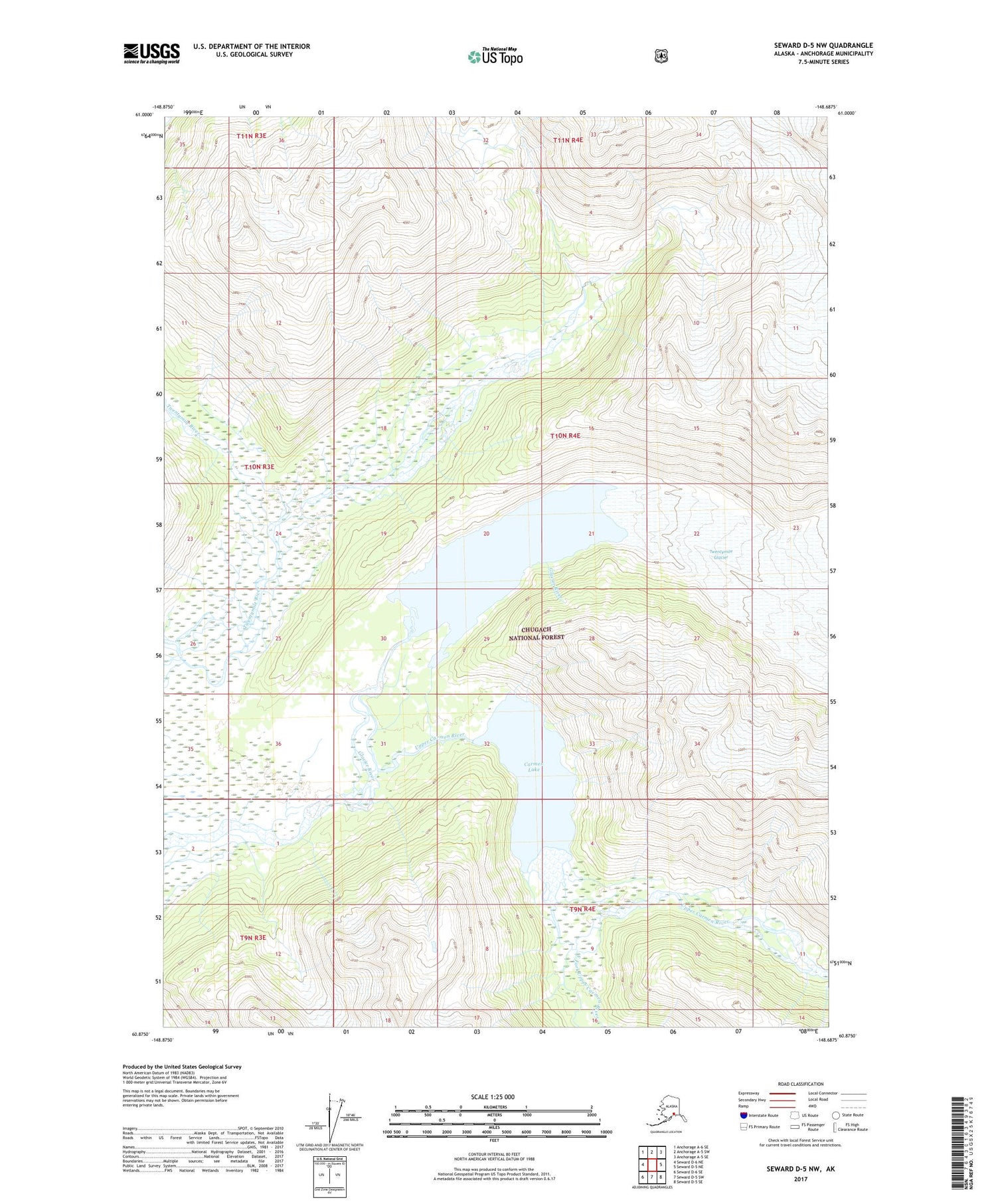 Seward D-5 NW Alaska US Topo Map Image