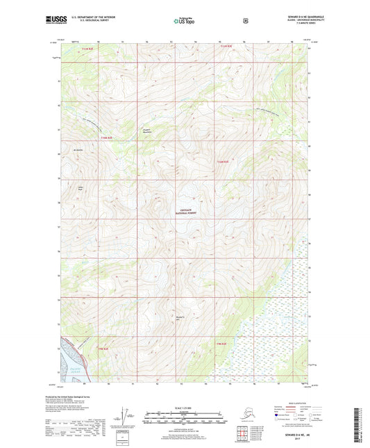 Seward D-6 NE Alaska US Topo Map Image