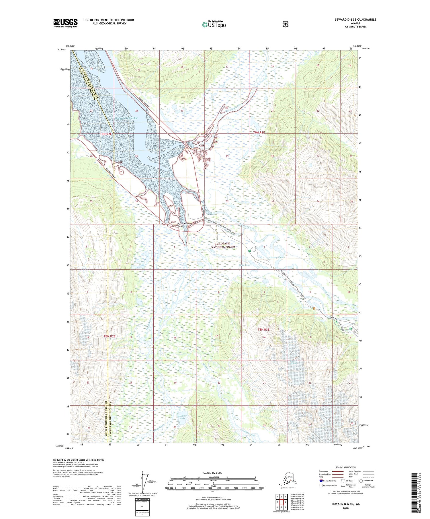 Seward D-6 SE Alaska US Topo Map Image