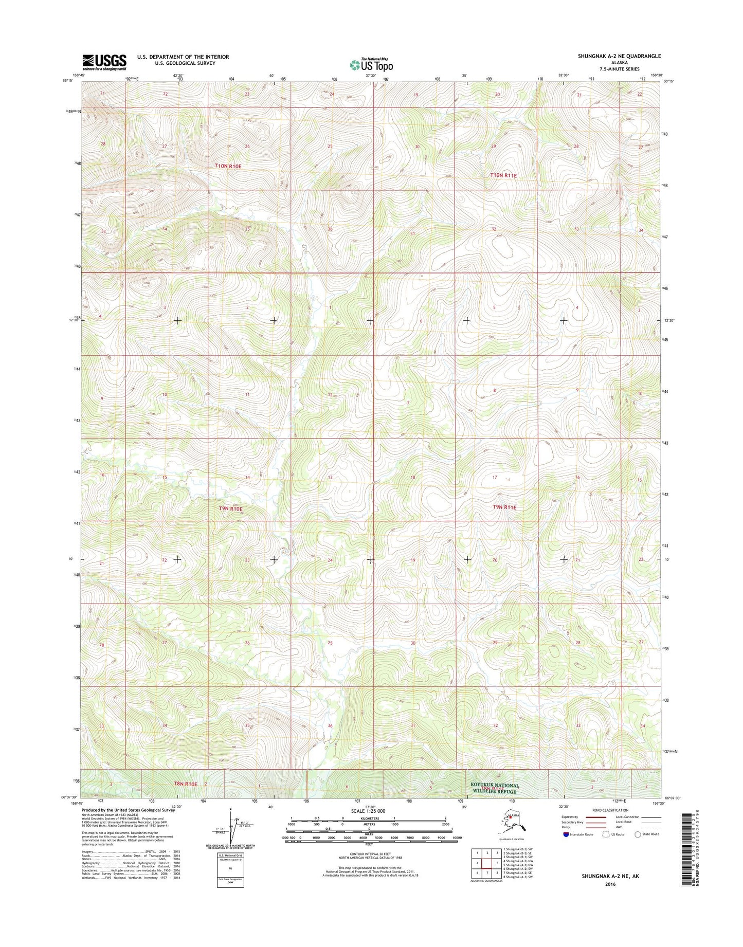 Shungnak A-2 NE Alaska US Topo Map Image