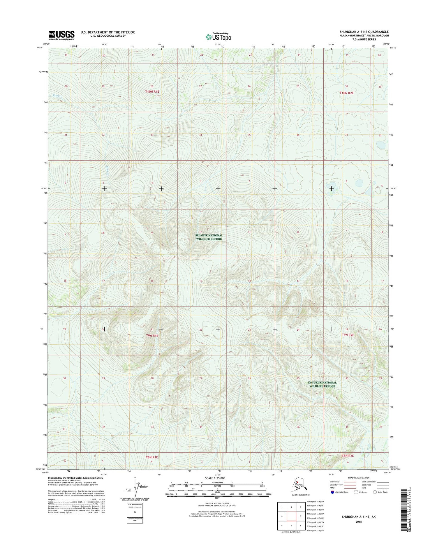 Shungnak A-6 NE Alaska US Topo Map Image