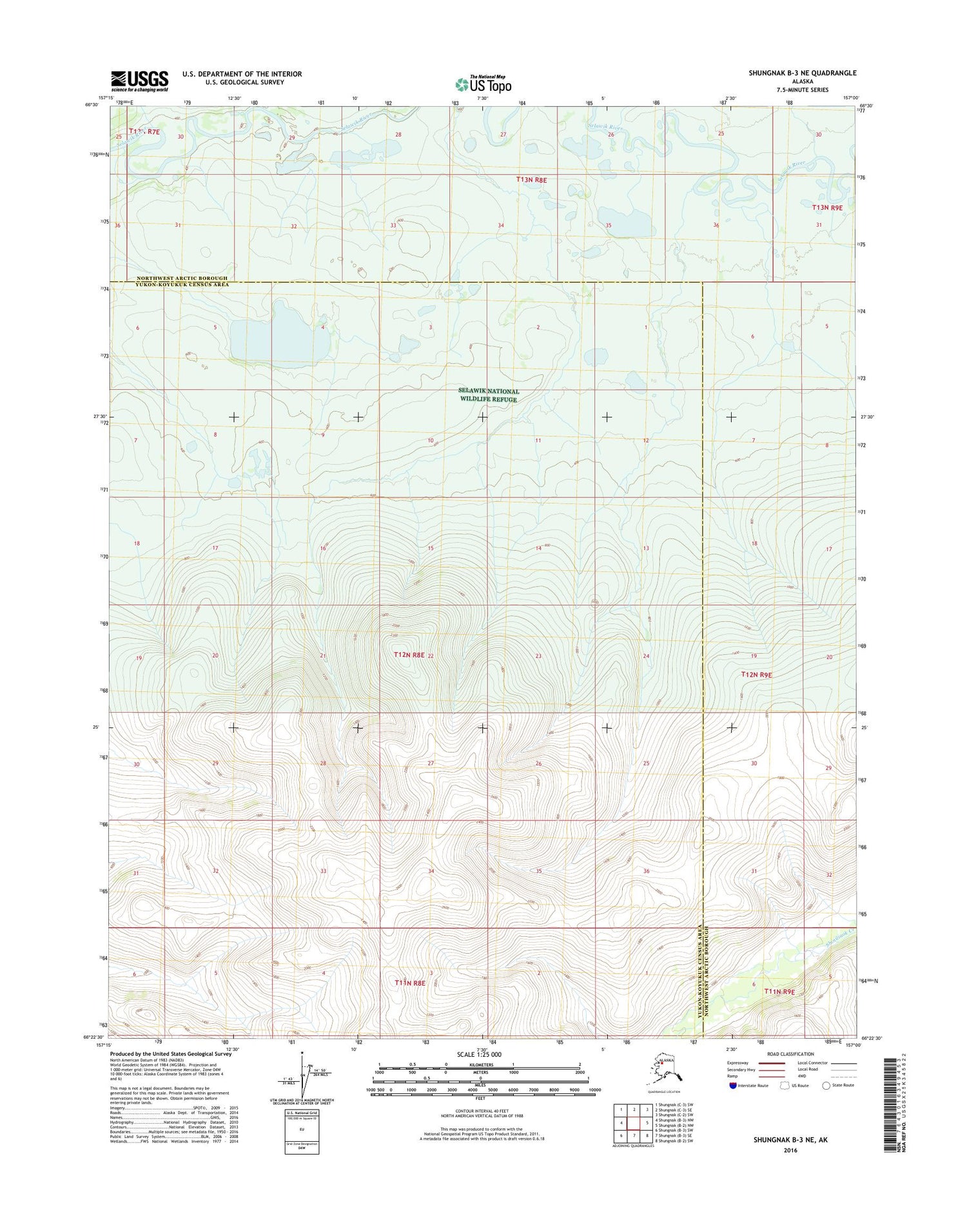 Shungnak B-3 NE Alaska US Topo Map Image