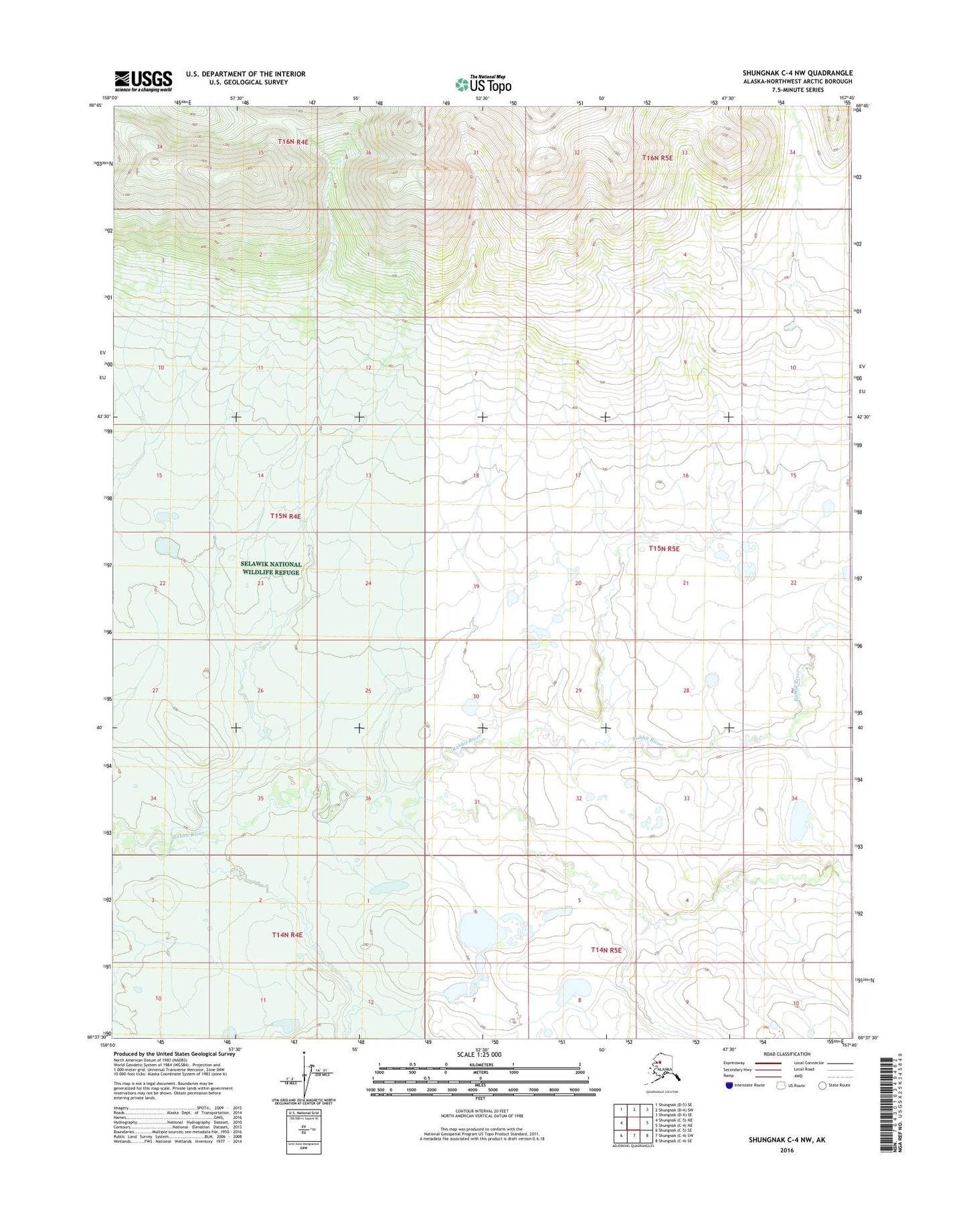 Shungnak C-4 NW Alaska US Topo Map Image
