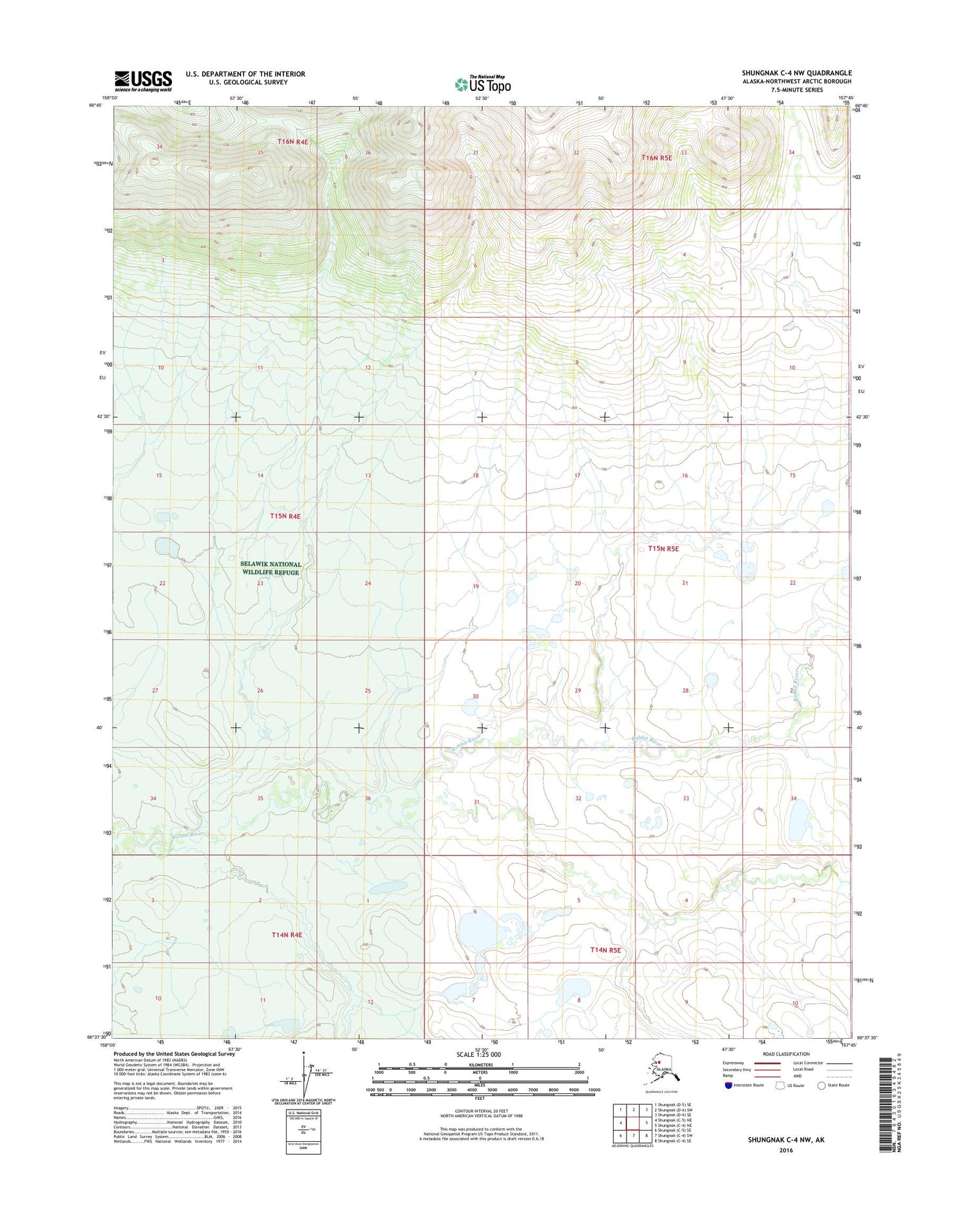 Shungnak C-4 NW Alaska US Topo Map Image