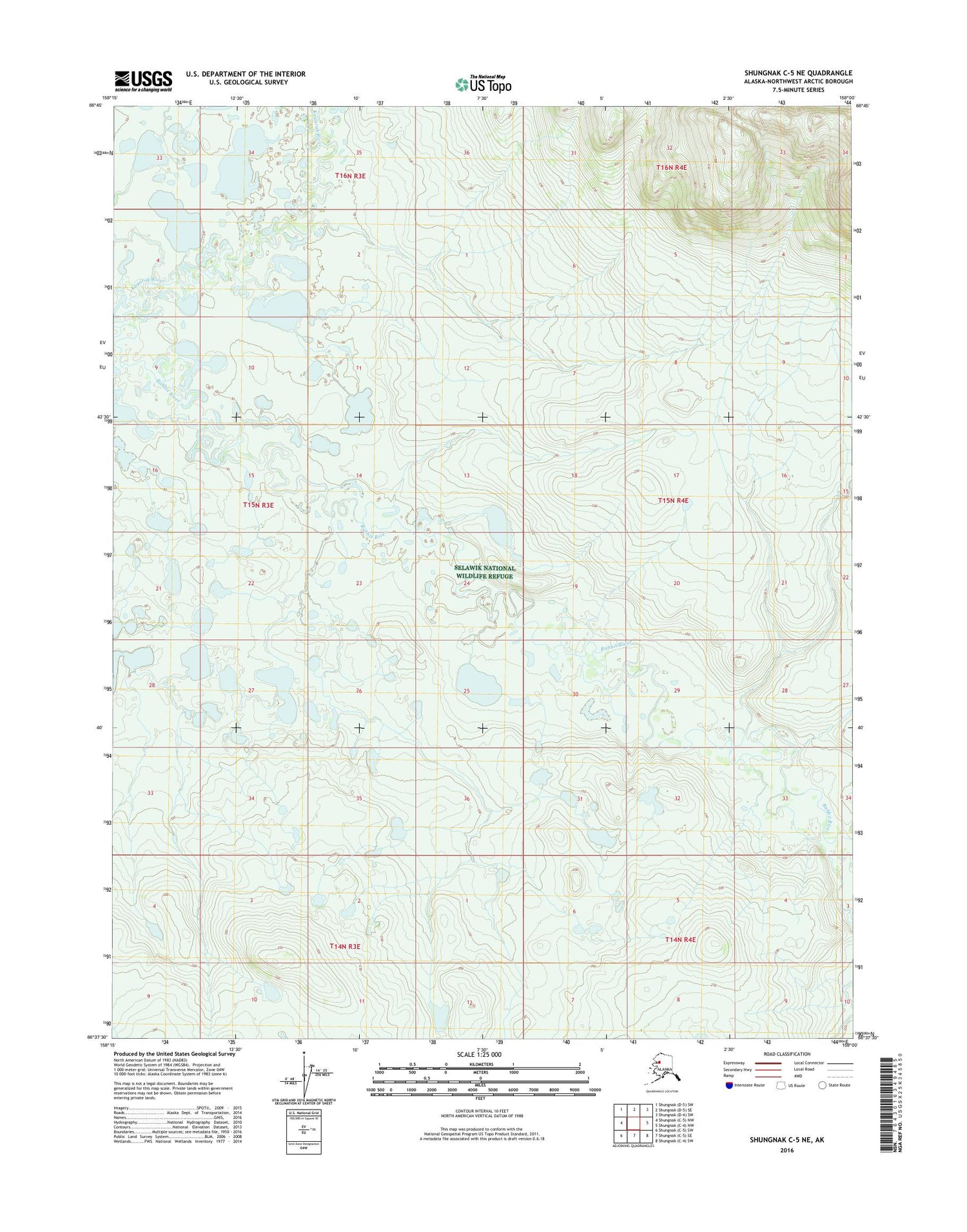 Shungnak C-5 NE Alaska US Topo Map Image