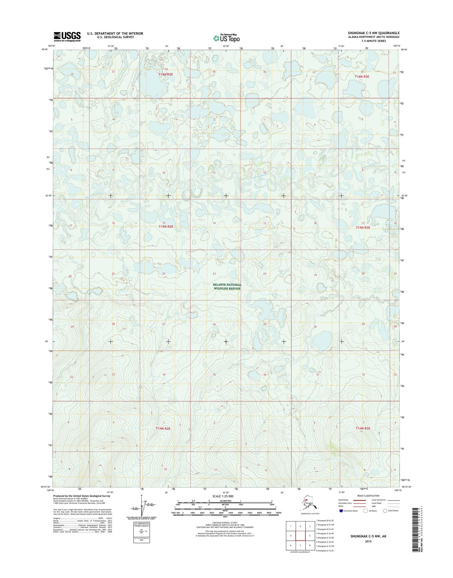 Shungnak C-5 NW Alaska US Topo Map Image