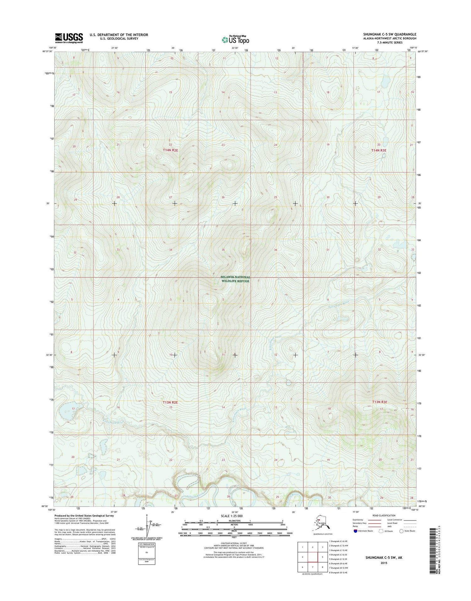 Shungnak C-5 SW Alaska US Topo Map Image