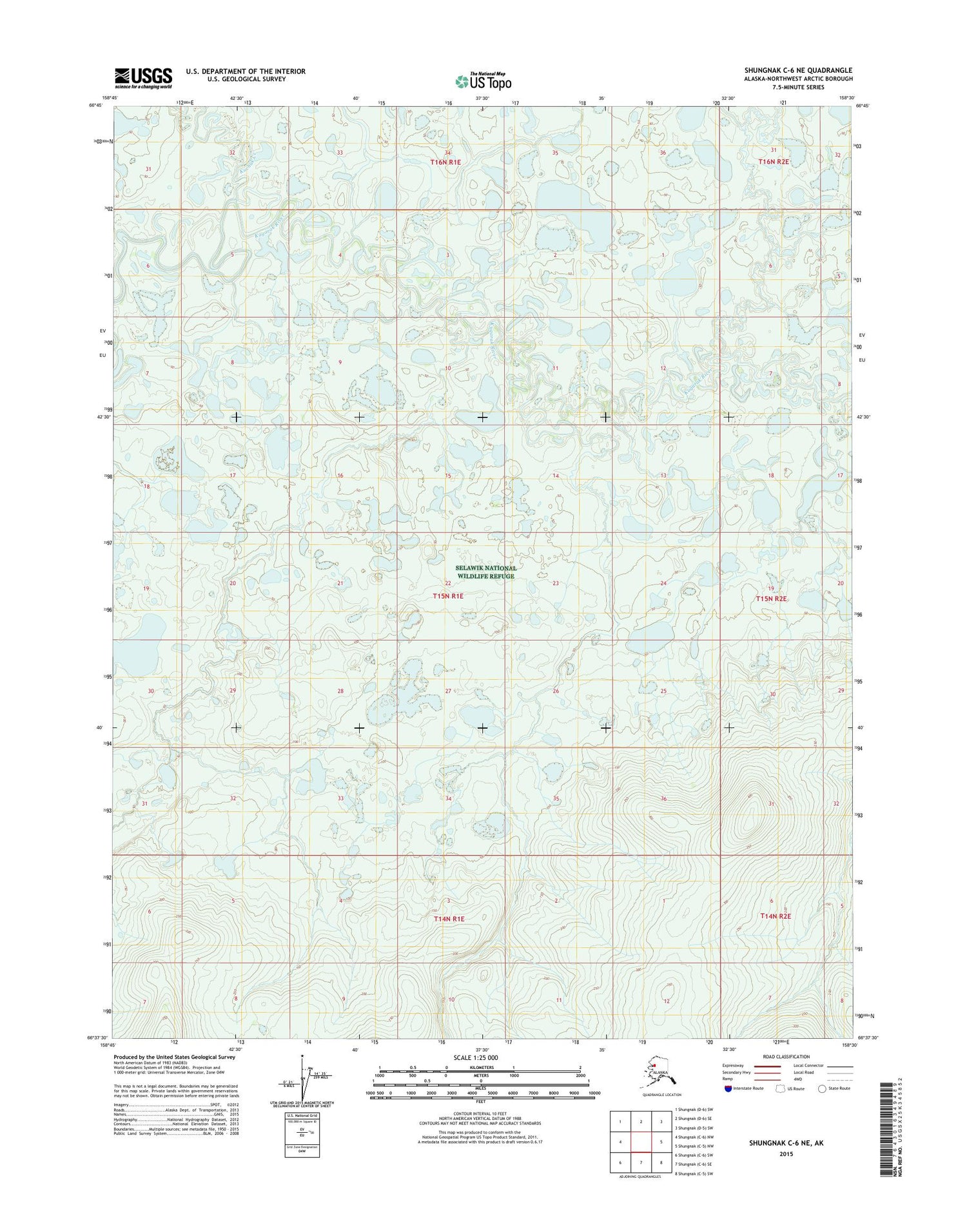 Shungnak C-6 NE Alaska US Topo Map Image