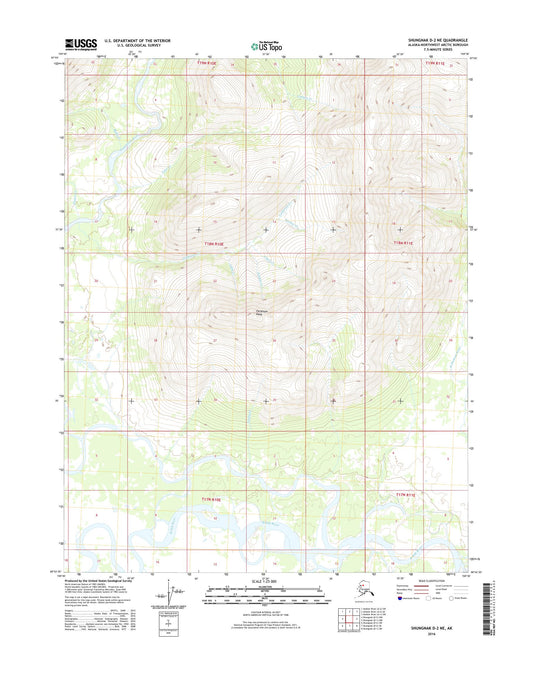 Shungnak D-2 NE Alaska US Topo Map Image
